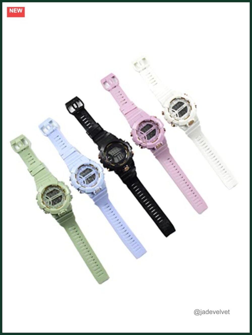 5 Pack Student Sports Watches Analog Digital Silicone Band Luminous Stopwatch